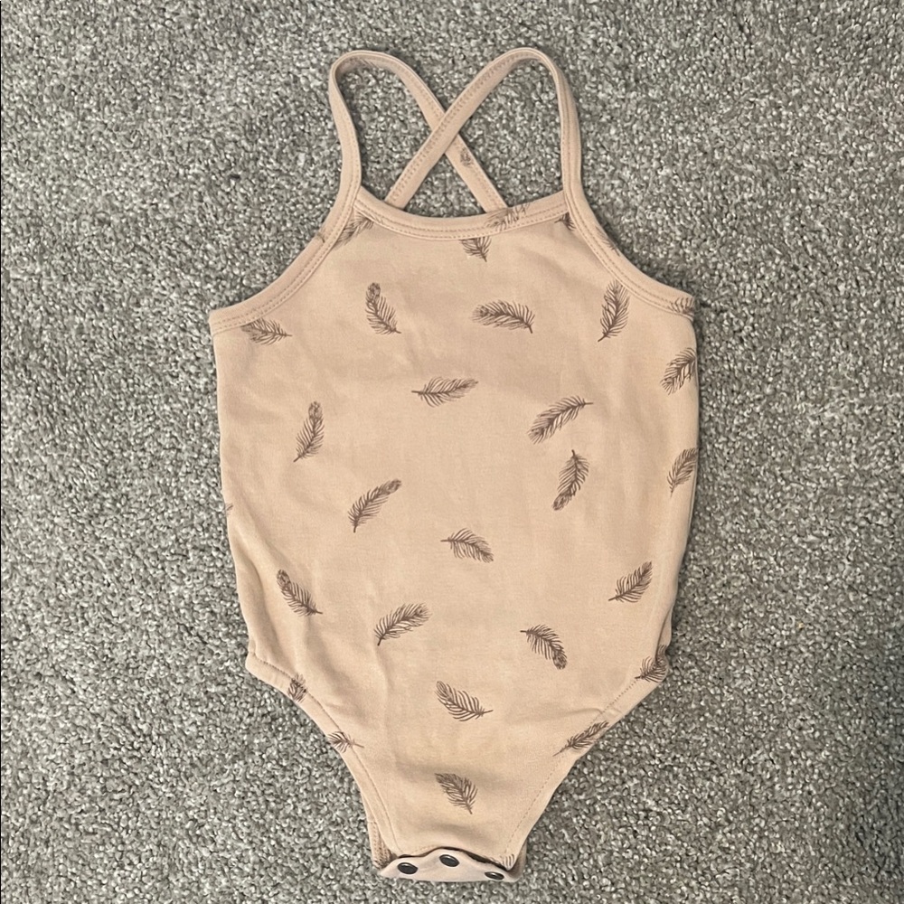Lovedbaby Feather Print Kids Bodysuit - Tan